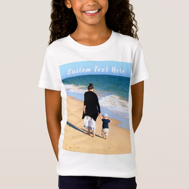Camiseta Foto personalizada e crianças de texto T-Shirt Seu (Frente)