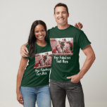 Camiseta Foto personalizada e texto verde escuro<br><div class="desc">Foto repetida personalizada e T-Shirt verde escuro</div>