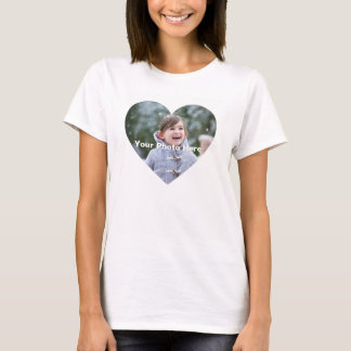 Camiseta Foto personalizada em forma de coração Camisa-T fe