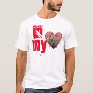 Camiseta Foto personalizada em forma de coração do dia de o