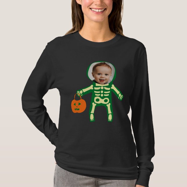 Camiseta Foto personalizada esqueletos de Halloween ou trav (Frente)