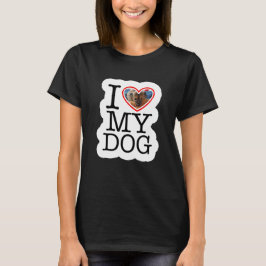 Camiseta Foto Personalizada Eu Amo Meu Cachorro
