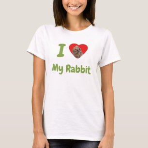 Camiseta Foto Personalizada Eu Amo Meu Coelho Holland Lop