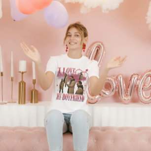 Camiseta Foto Personalizada Eu Amo Meu Namorado Bootleg Vin