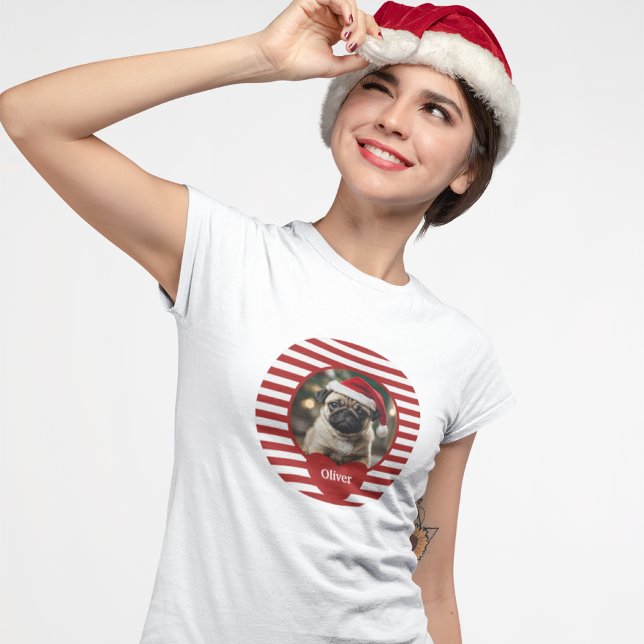 Camiseta Foto personalizada festiva de animais de estimação (Criador carregado)