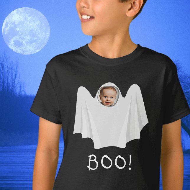 Camiseta Foto personalizada Ghost BOO Spooky Feliz Hallowee (Criador carregado)