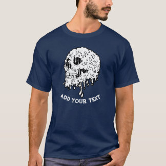 Camiseta Foto personalizada Marinho da cabeça do esqueleto