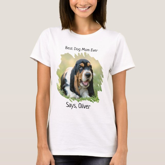 Camiseta Foto personalizada - melhor cão mãe (Frente)