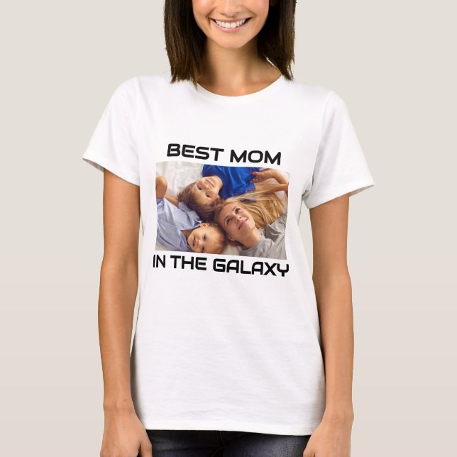 Camiseta Foto personalizada "Melhor mãe na galáxia" - d'mãe (Frente)