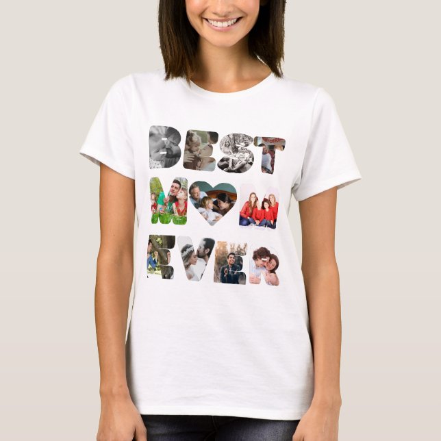 Camiseta Foto personalizada moderna 11 Melhor mãe (Frente)