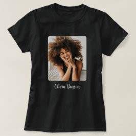 Camiseta Foto personalizada moderna e nome Crie seu próprio