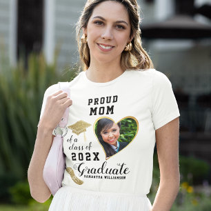 Camiseta Foto Personalizada Orgulhosa Mãe Graduada da Turma