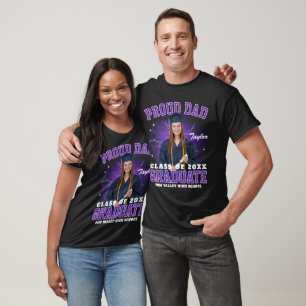 Camiseta Foto Personalizada Orgulhoso Pai Mãe de Graduado B