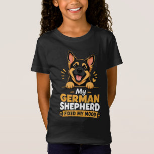 Camiseta Foto Personalizada Pastor Alemão Melhorou Meu Humo