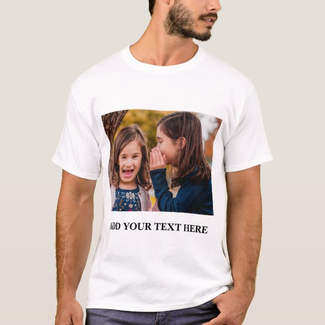Camiseta Foto personalizada personalizada e T-Shirt de text (Frente)