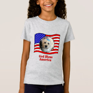 Camiseta Foto personalizada Quadro EUA Bandeira Americana D
