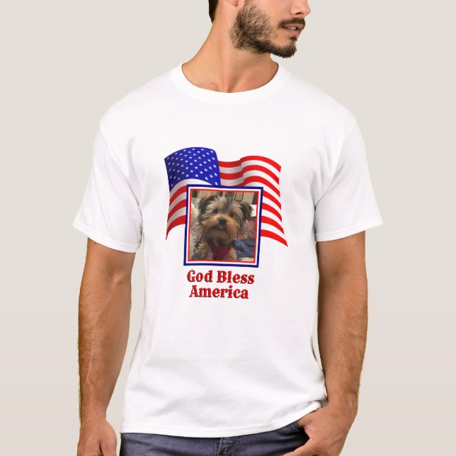 Camiseta Foto personalizada Quadro EUA Bandeira Americana D (Frente)
