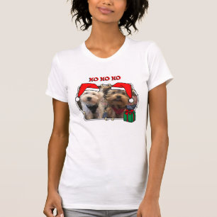 Camiseta Foto personalizada Santa Hat Pet HO HO