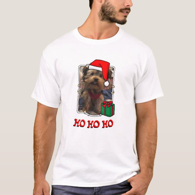 Camiseta Foto personalizada Santa Hat Pet HO HO (Frente)