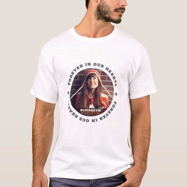 Camiseta Foto personalizada simples e moderna para sempre e (Frente)