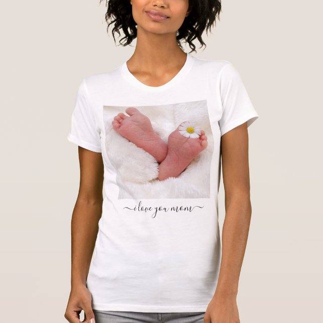 Camiseta Foto personalizada T-Shirt e SMS - Eu te amo mãe (Frente)
