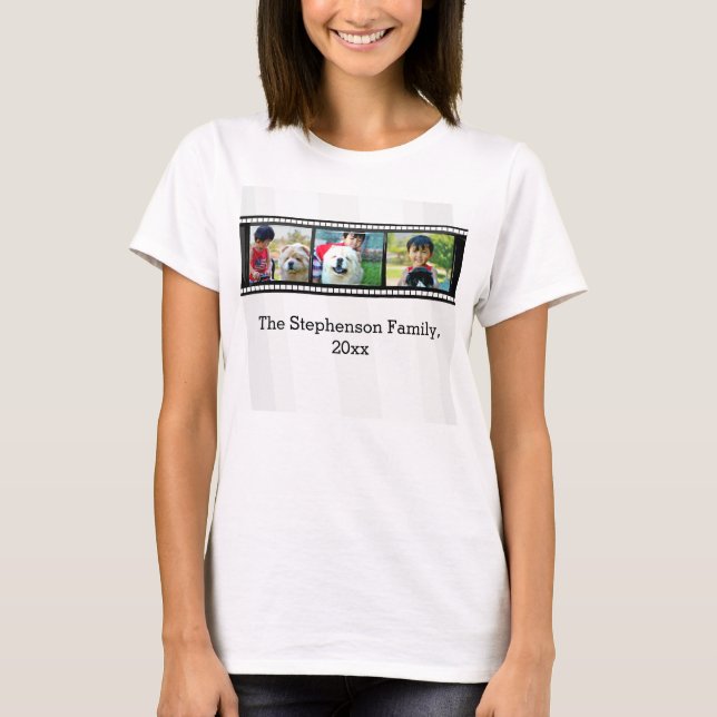 Camiseta foto personalizada tira do filme 3-Photo (Frente)