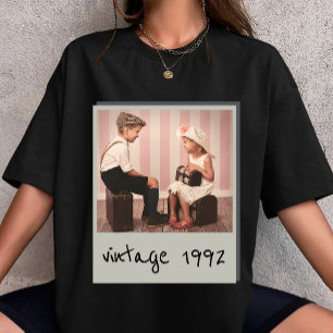 Camiseta Foto Personalizada Vintage e Ano Personalizado