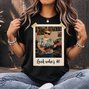 Camiseta Foto personalizada vintage Polaroid, Amigos e fami