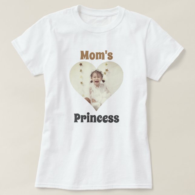 Camiseta Foto personalizável da princesa T-Shirt (Frente do Design)