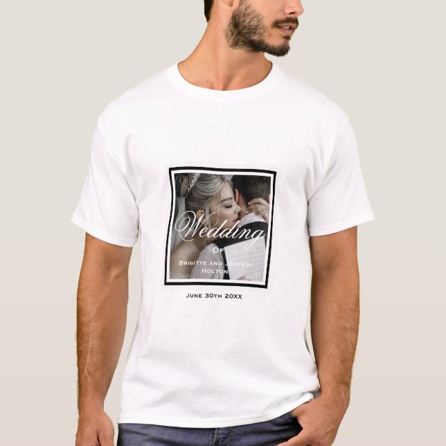 Camiseta Foto personalizável de um casamento branco, homem- (Frente)