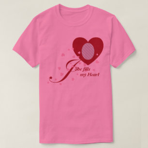 Camiseta Foto Personalizável Em Uma T-shirt De Coração