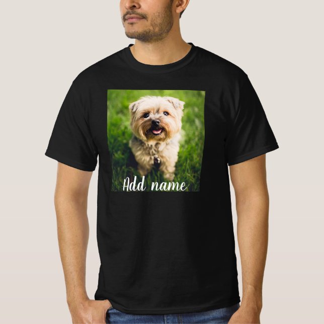 Camiseta Foto Pet Personalizada E Nome T-Shirt (Frente)
