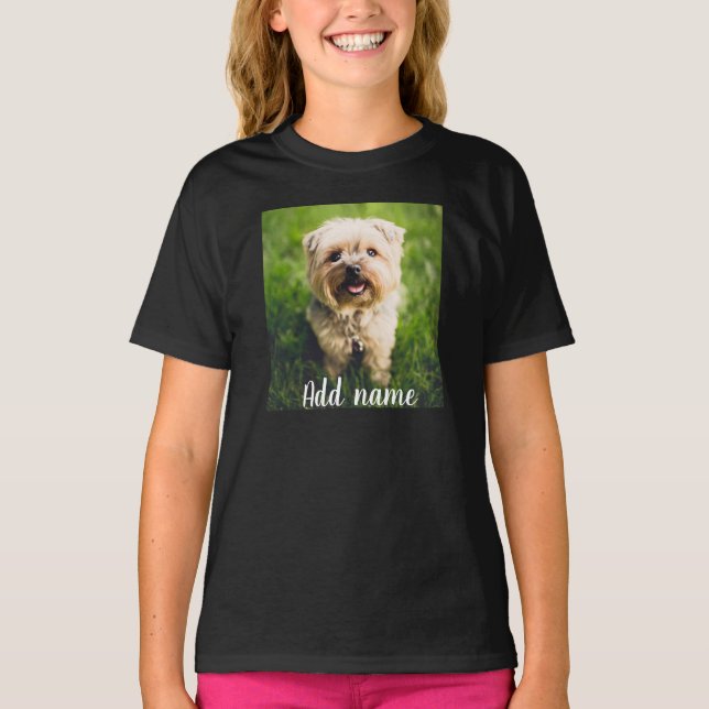 Camiseta Foto Pet Personalizada E Nome T-Shirt (Frente)