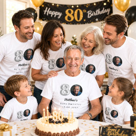 Camiseta foto prateada de 80 anos de idade