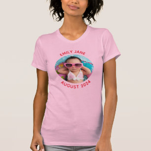 Camiseta Foto Redonda Personalizada da Família