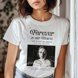 Camiseta Foto Retro Funeral Mínima Para Sempre Em Nossos Co