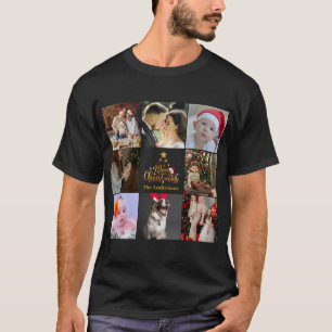 Camiseta Foto Russo da Família de Feliz Natal Moderno