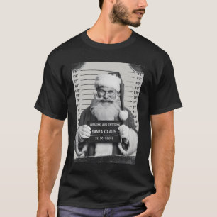 Camiseta Foto Santa Mugshot Natal Arrombamento Crime Xm