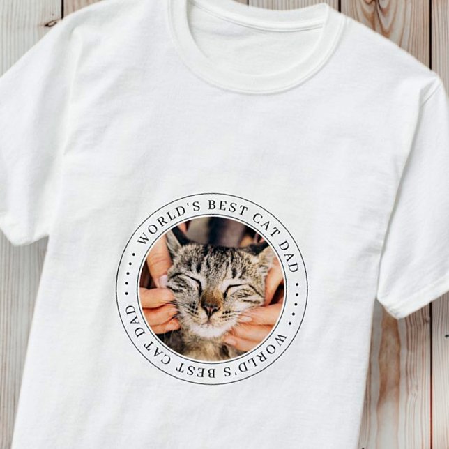 Camiseta Foto Simples do Melhor Pai de Gato do Mundo (Criador carregado)