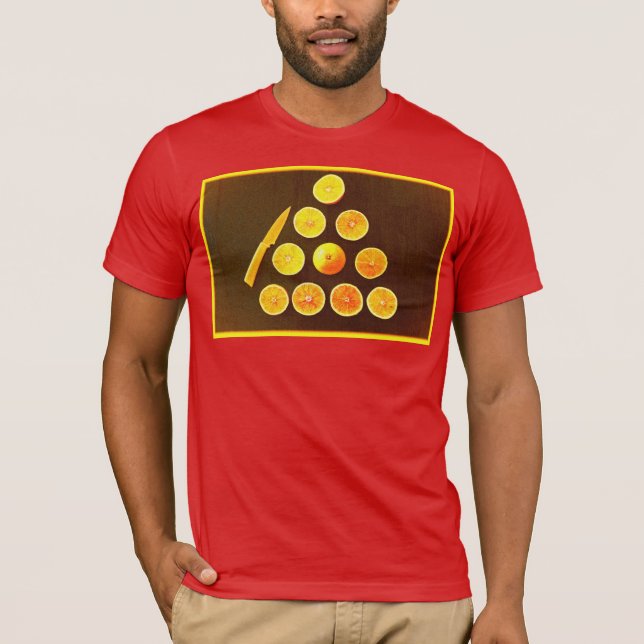 Camiseta Foto "Triângulo de Metade Laranjas". Compre agora (Frente)