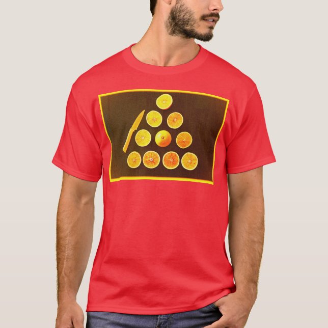 Camiseta Foto "Triângulo de Metade Laranjas". Compre agora (Frente)