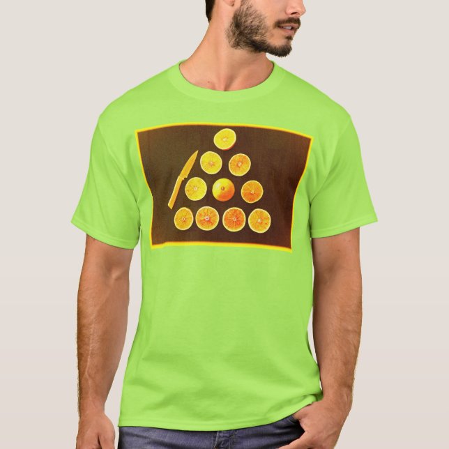 Camiseta Foto "Triângulo de Metade Laranjas". Compre agora (Frente)