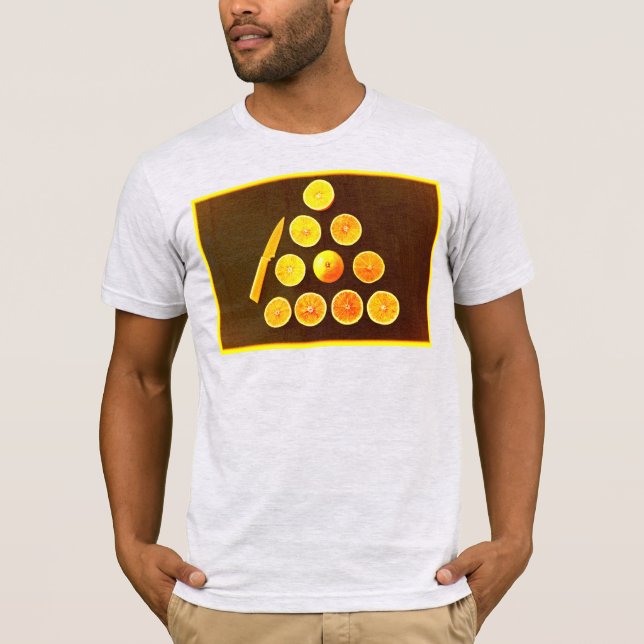 Camiseta Foto "Triângulo de Metade Laranjas". Compre agora (Frente)