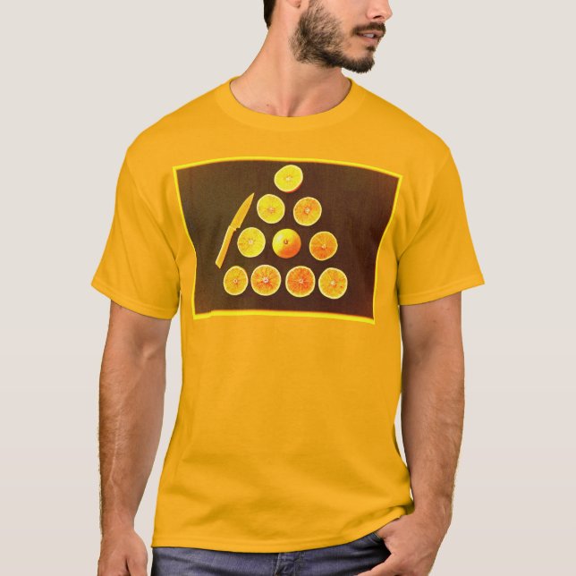 Camiseta Foto "Triângulo de Metade Laranjas". Compre agora (Frente)