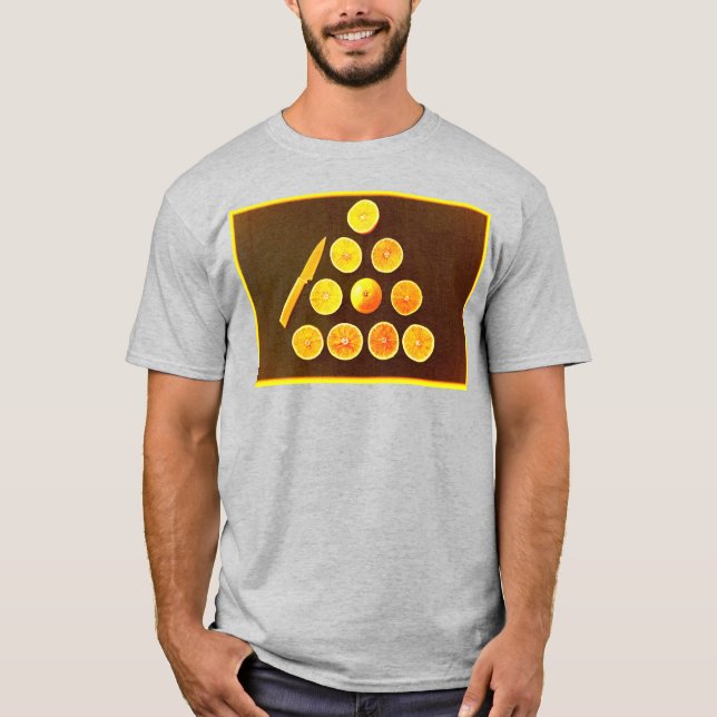 Camiseta Foto "Triângulo de Metade Laranjas". Compre agora (Frente)