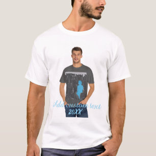 Camiseta Foto Vertical Completa - Texto Personalizado Scrip
