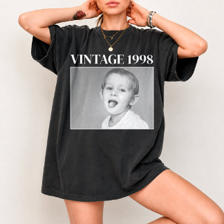 Camiseta Foto Vintage Personalizada E Ano Aniversário Nostá