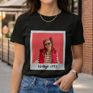 Camiseta Foto Vintage Personalizada E Ano De Aniversário No