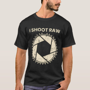 Camiseta Fotografador T-Shirt I Shoot Raw Camera Bezel Retr