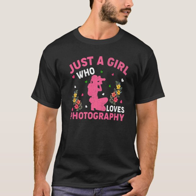Camiseta Fotografia Apenas Uma Menina Que Adora Fotografia (Frente)